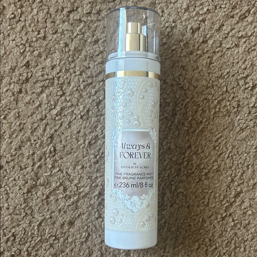 Bath & Body Works Always & Forever Mist with Gold and White Design